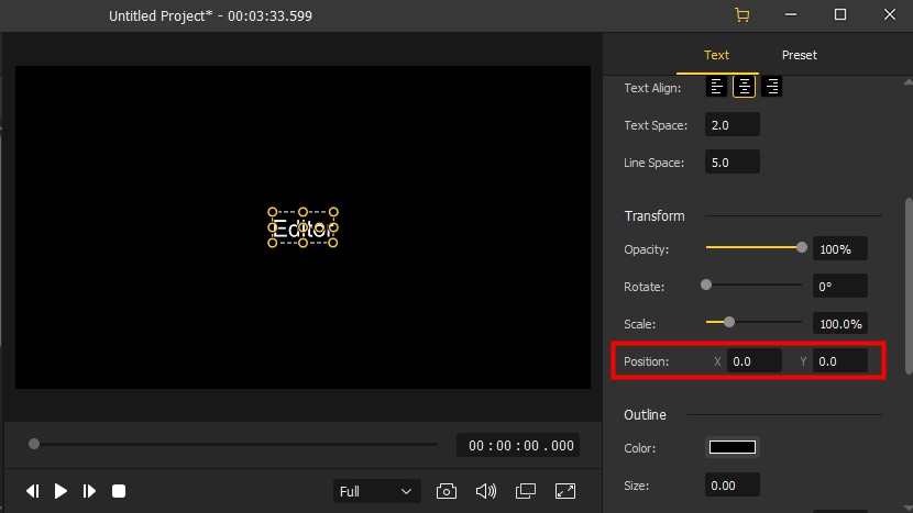 textposition ändern