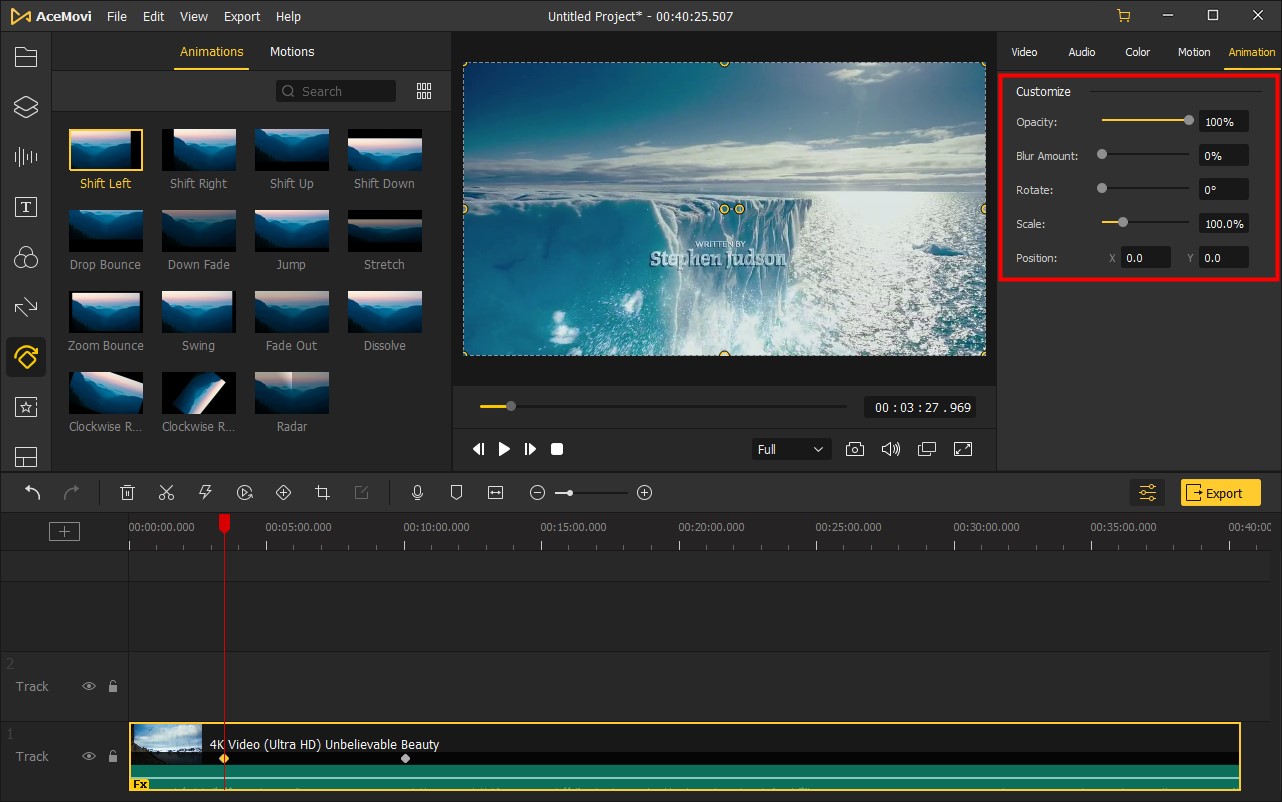 keyframes hinzufügen und bearbeiten