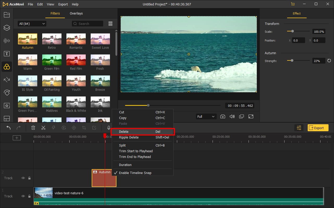 filter oder überlagern entfernen
