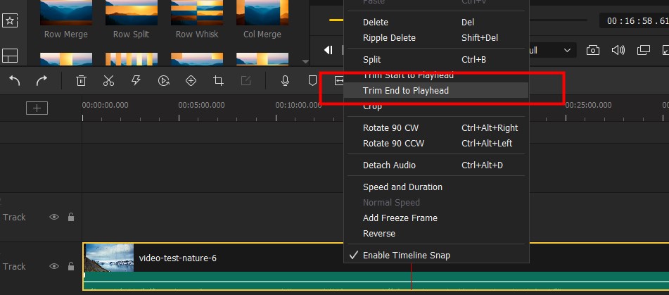 start oder ende zum abspielkopf teilen