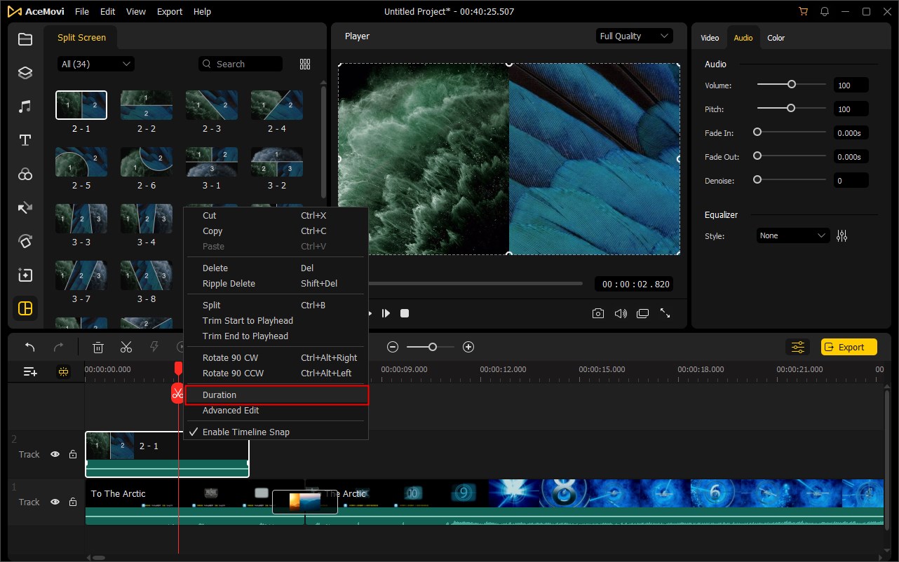 change split screen duration