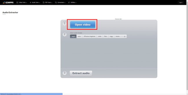 extract audio from video online with 123apps