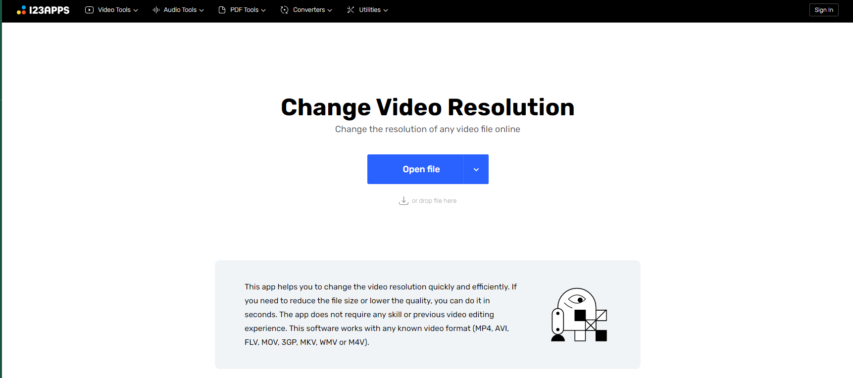 123apps change video resolution