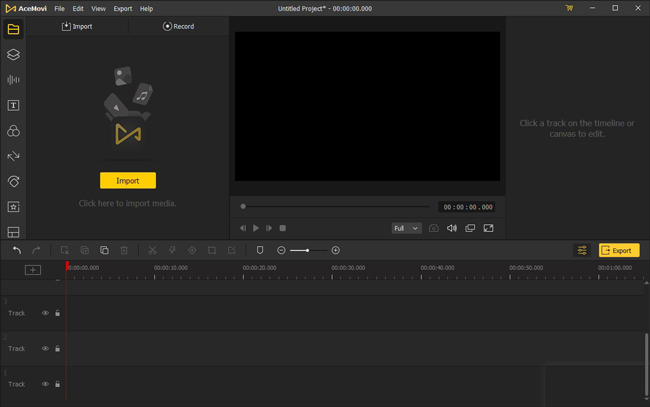 acemovi video editor user interface