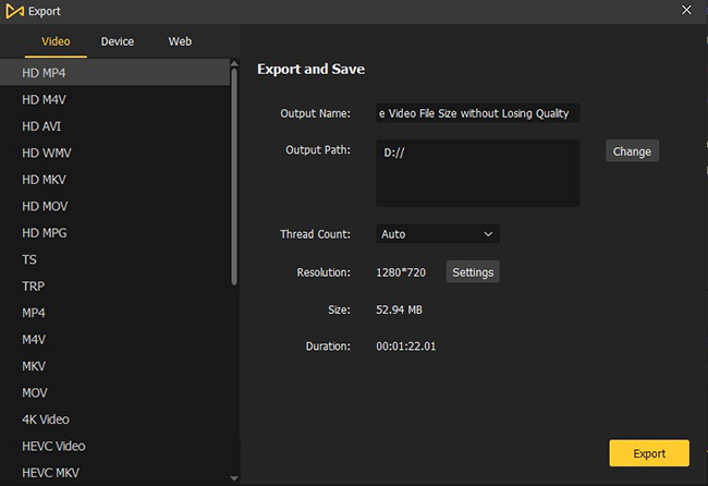 acemovi output format