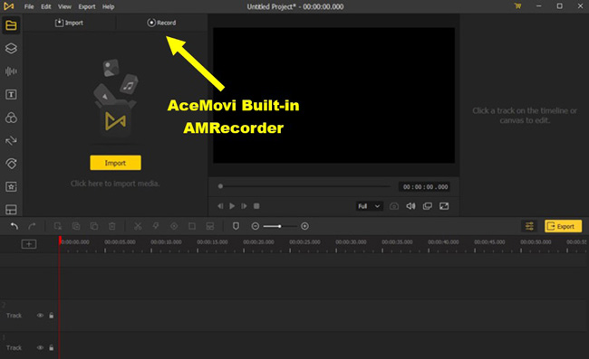how to record screen on acemovi video editor