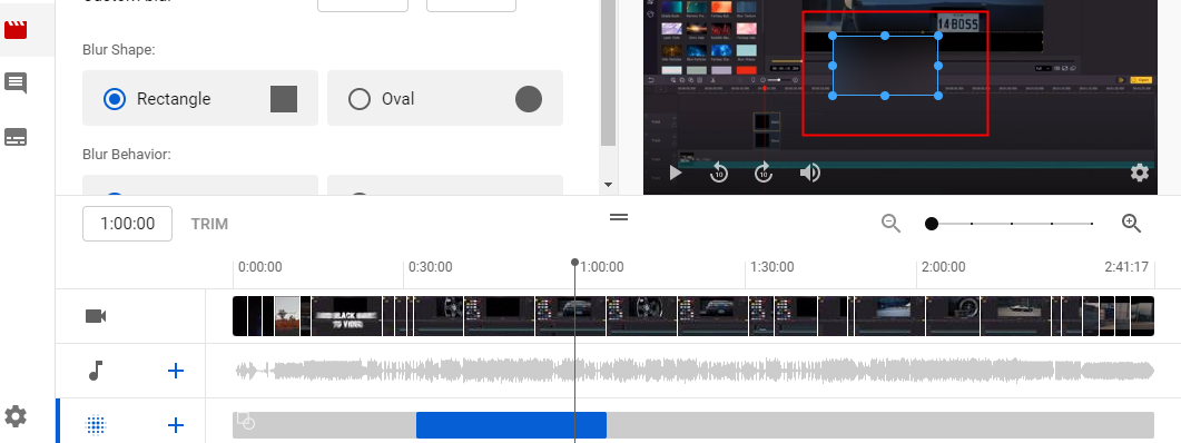 add blur effect in YouTube
