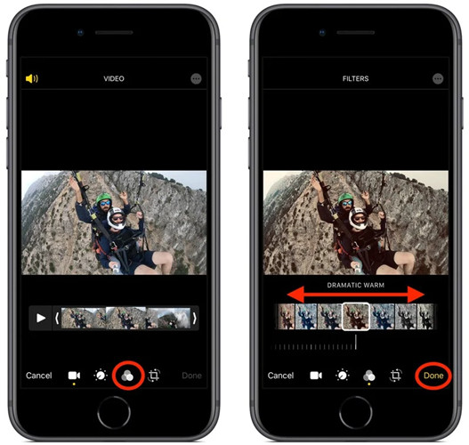 add filter to video iphone