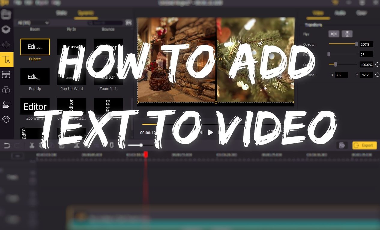 how to add text to video