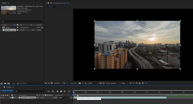 import a video to adobe after effects