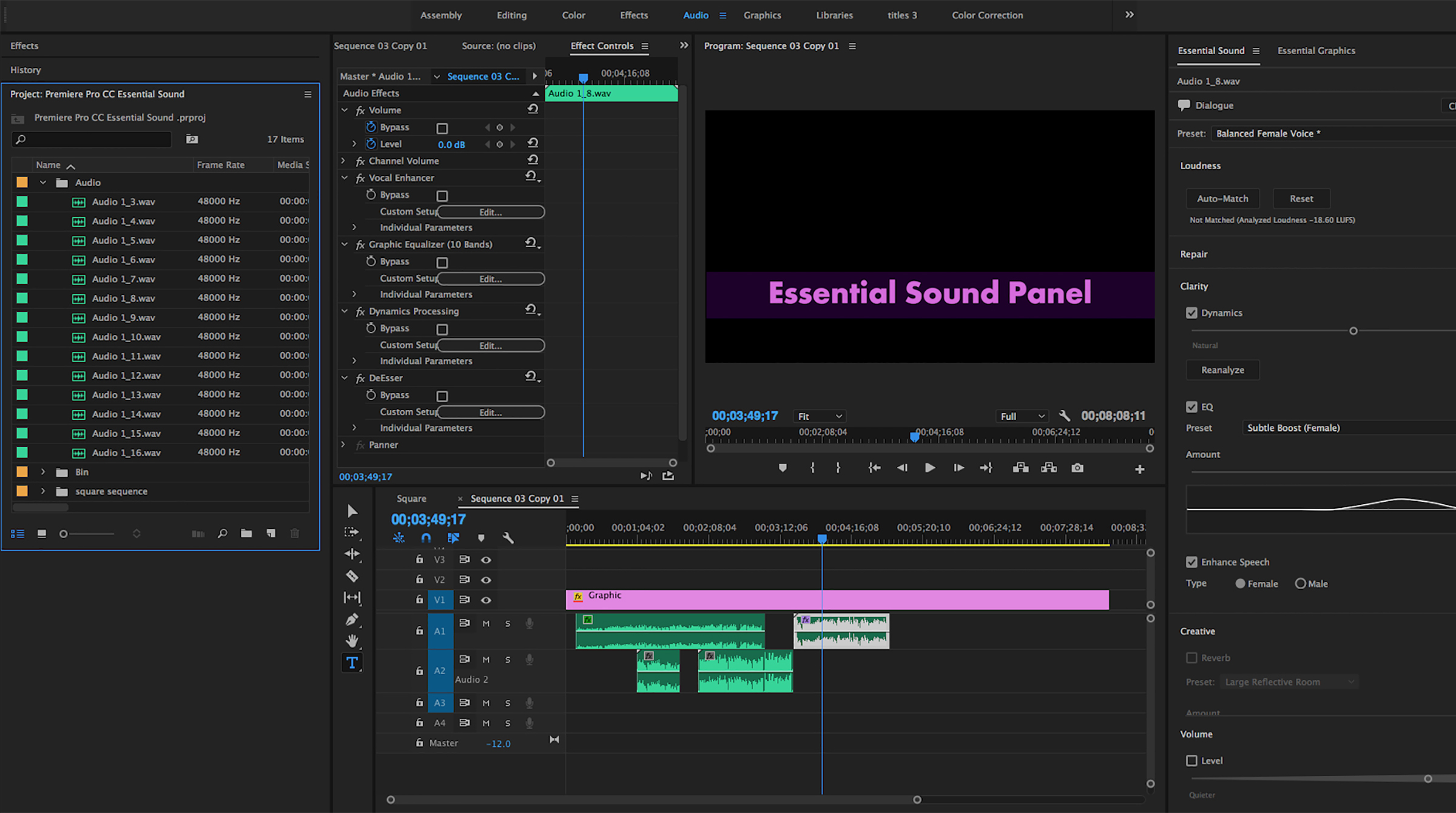 adobe premiere audio editing