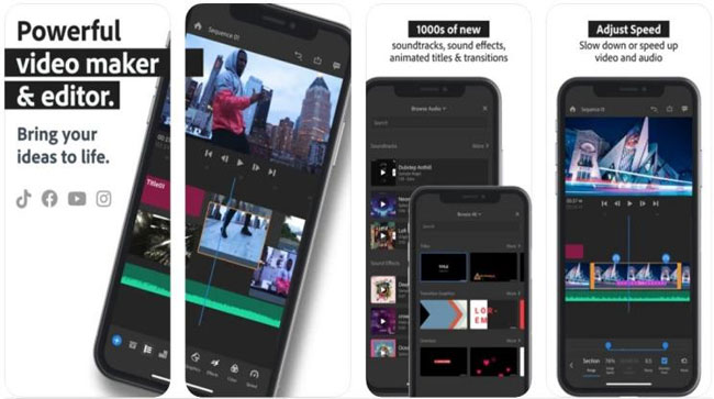 adobe premiere rush video editing app for youtube