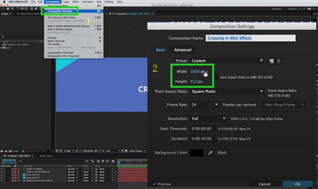 change video size in after effects