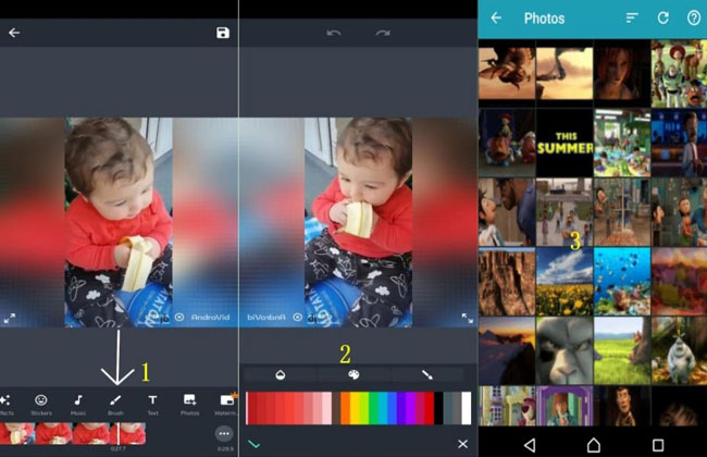 add captions and pics with androvid pro video editor