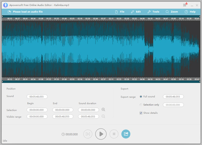 apowersoft mp3 splitter online interface