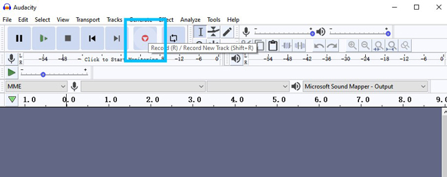 audacity recording software interface