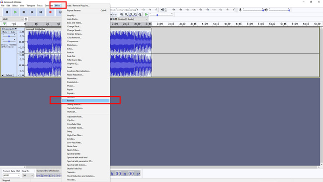 audacity powerful audio reverser