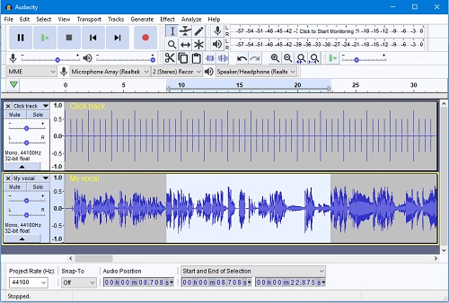 audacity sound mixing software