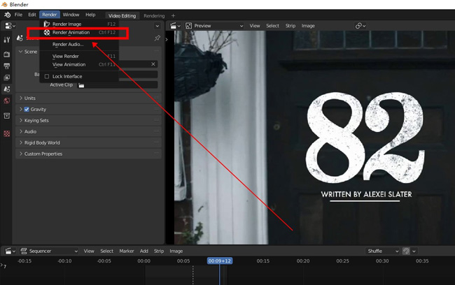 how to render animation in blender video editor