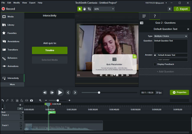 camtasia interactivity