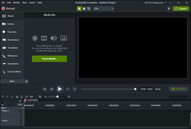 camtasia interface