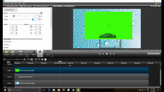 camtasia remove background green screen from video