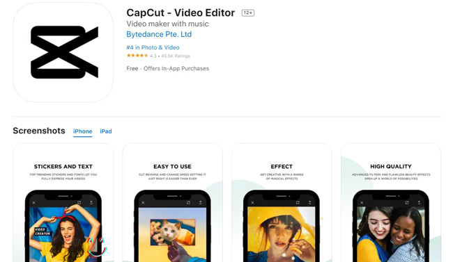 capcut video editor app from apple store