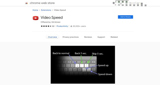 chrome extension video speed controller