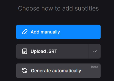 choose subtitle mode in clideo