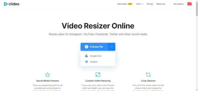 clideo video resizer
