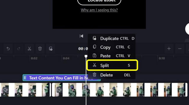 how to split video on clipchamp video editor