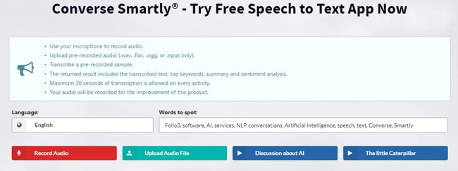 converse smartly speech to text software