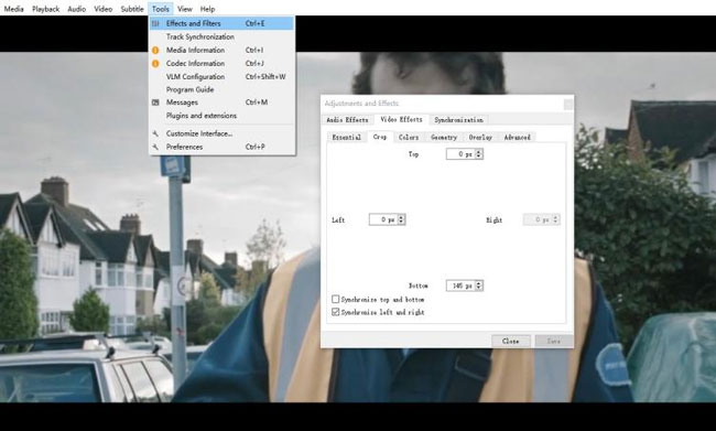 how to crop video in vlc media player
