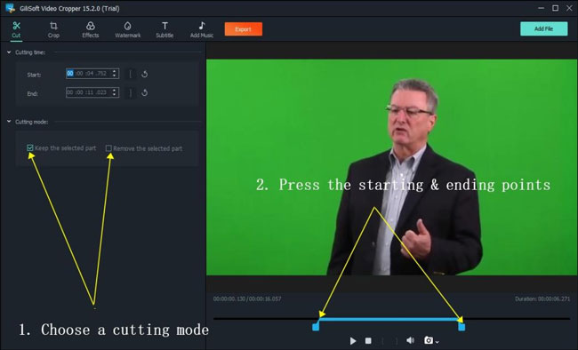 how to cut video with gilisoft video editor