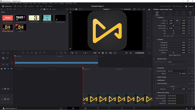 davinci resolve 17 interface for windows