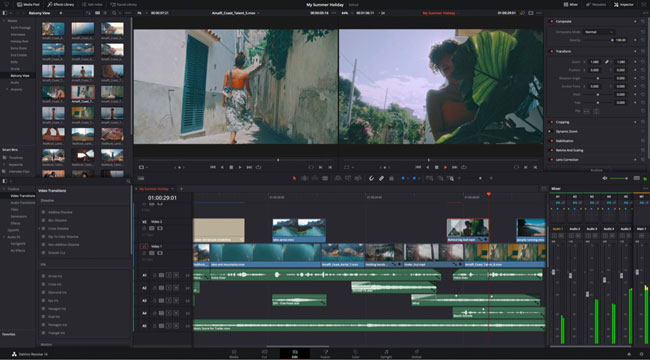 davinci resolve best free non lunear video editor