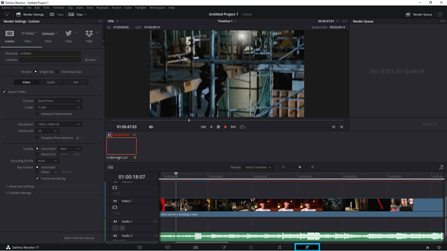 davinci resolve export and download video