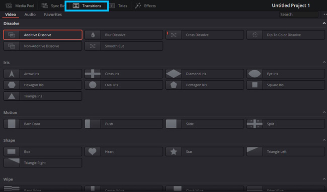 davinci resolve transition