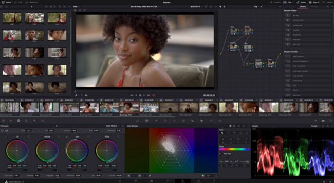 davinci resolve video editing software interface