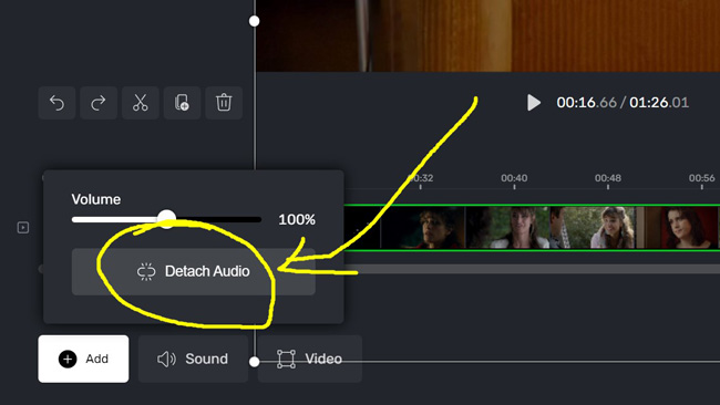 detach audio from video 123apps