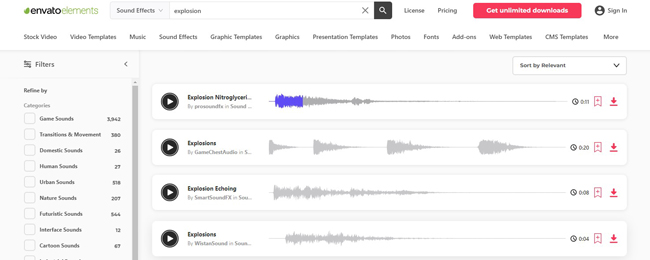 envatoelement sound effects website