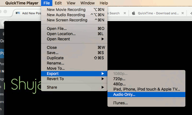 extract audio from video mac quicktime