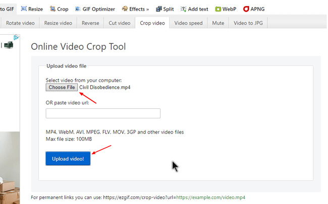 ezgif video cropper online without watermarks