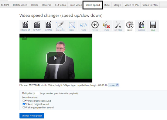speed up videos online with ezgif