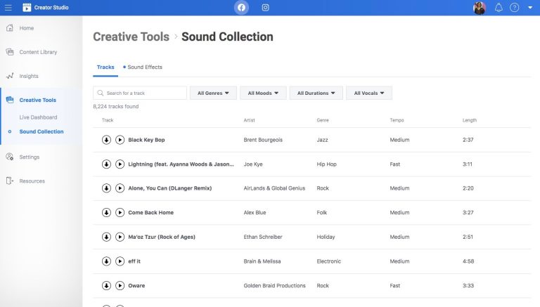 how to add music to a video in facebook with the facebook sound collection