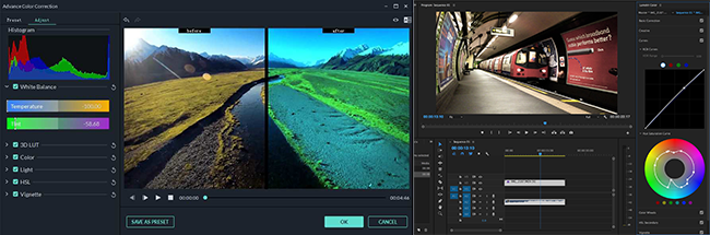 filmora vs pr advance color correction