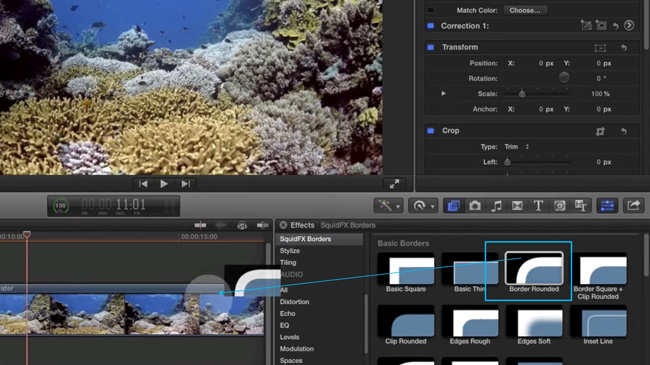 how to add a border to a video with final cut pro x