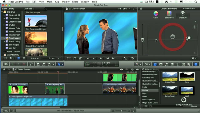 final cut pro remove green screen from video background