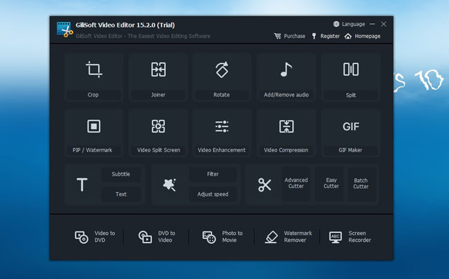 gilisoft video editor user interface