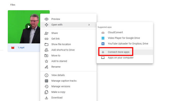 open a video editor to edit google drive videos
